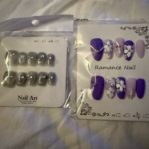 Purple and White Nail Art Set